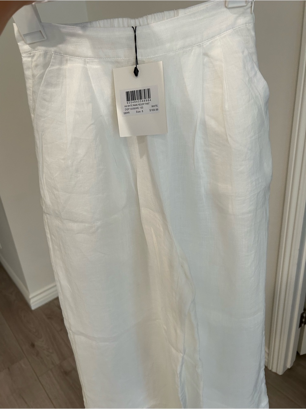 DISSH White Wide-Leg Ramie Kai Pant size AU 6